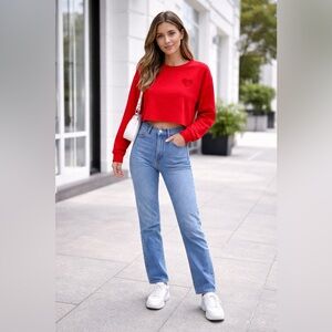 Spring + Mercer women  sweatshirt. Color red, new with tag . Size XL